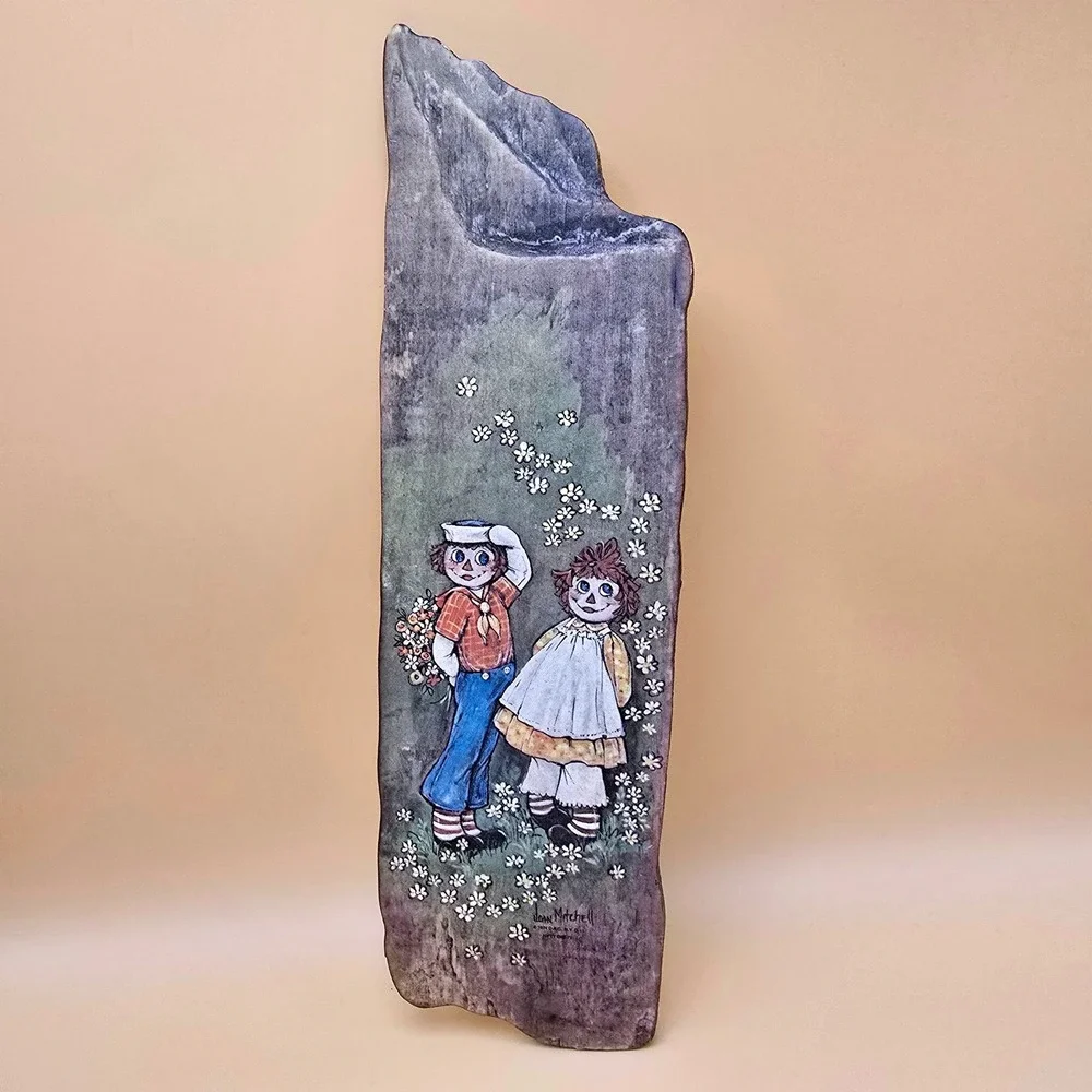 Vintage 1974 Raggedy Ann Andy Wall Hanging Plaque Joan Mitchell Nifty Drifty DAC